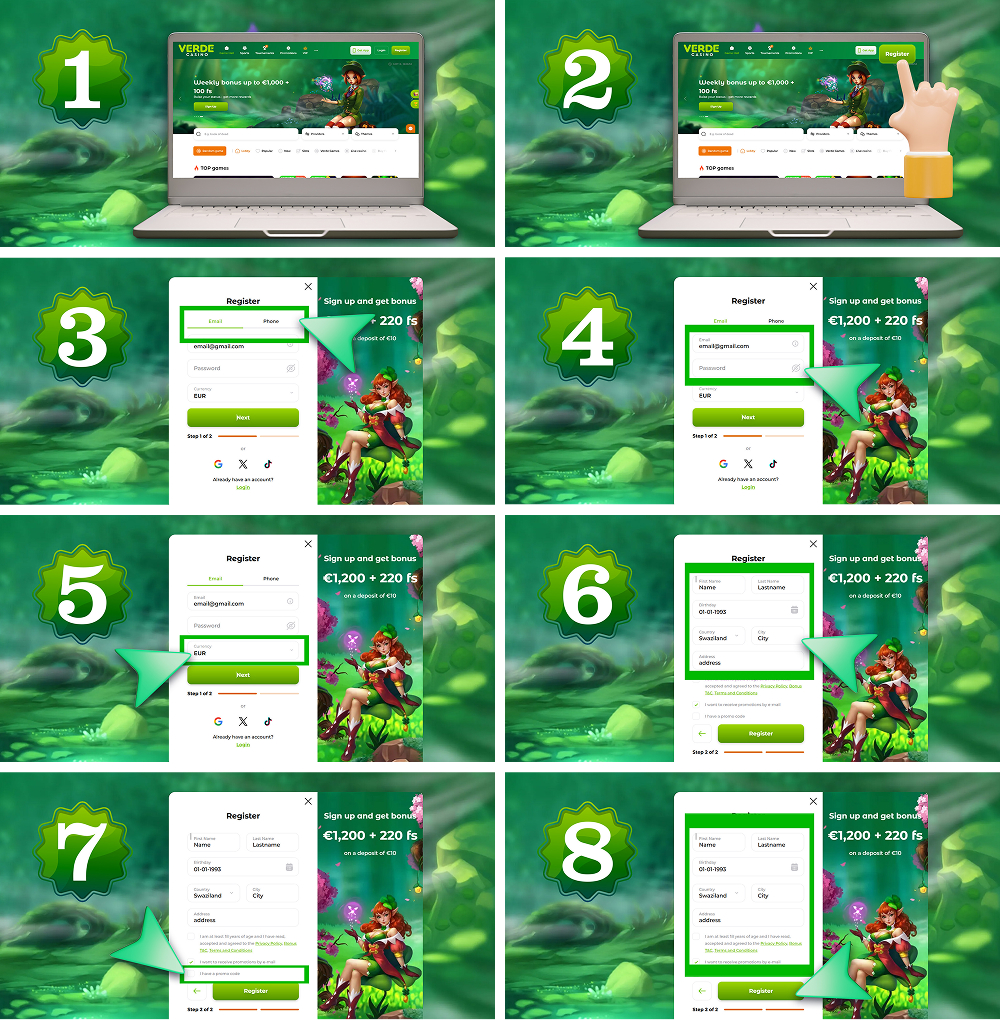 Hogyan tudsz regisztrálni a Verde Casinoban?